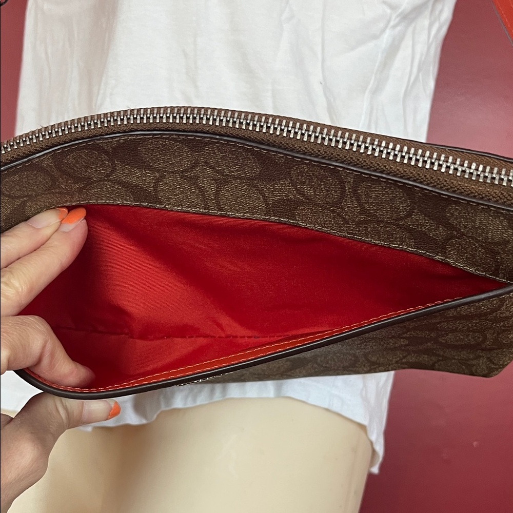 New Coach Crossbody Bag - Brown with orange Accents - Picture 6 of 16
